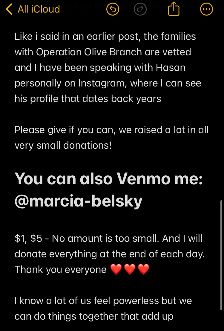 An update on our fundraiser for Hasan! You can also Venmo me small amounts @ Marcia-Belsky Every small donation, every like & share really adds up Thank you everyone ❤️ gofund.me/5a53c92d