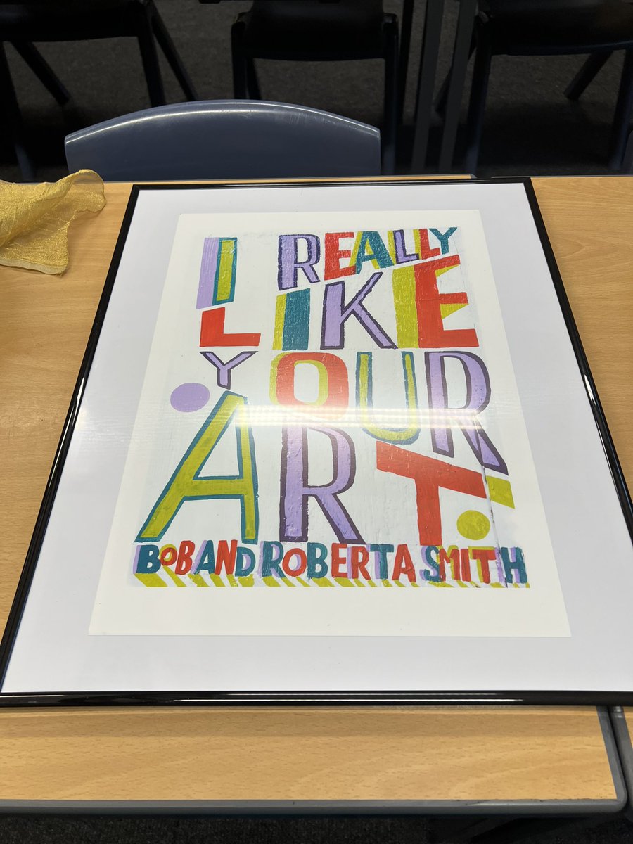 Lucky us! We received a limited addition print by Bob and Roberta Smith by @BobandRoberta from @SuperpowerLook What a great addition to our school. Do look up Superpower of Looking for great art ideas! Many thanks!