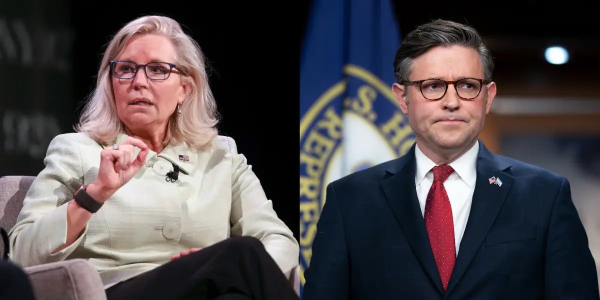 BREAKING Liz Cheney slams Speaker Mike Johnson for showing up to Trump's hush-money trial in Manhattan today: 'Have to admit I’m surprised that Speaker Johnson wants to be in the 'I cheated on my wife with a porn star' club. I guess he’s not that concerned with teaching…