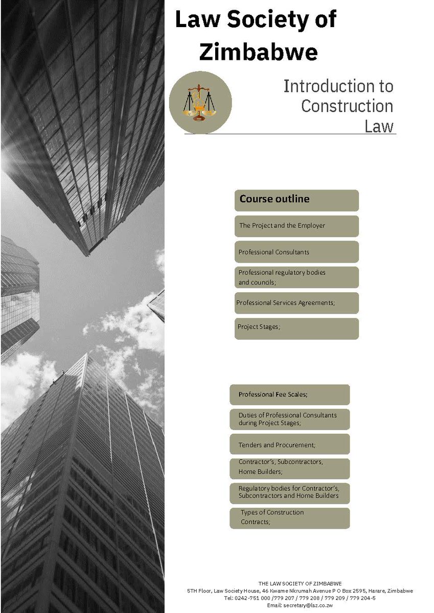 The Law Society of Zimbabwe will host a cutting-edge Construction Law Seminar you cannot afford to miss. Find details attached.