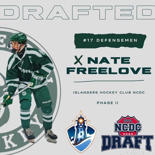 Congrats to Junior ‘07  Forward Trevor Pellecchia & Junior ‘06 Defenseman Nate Freelove on getting selected in the @USPHL NCDC Draft by the @islandershc ! @WinchendonA