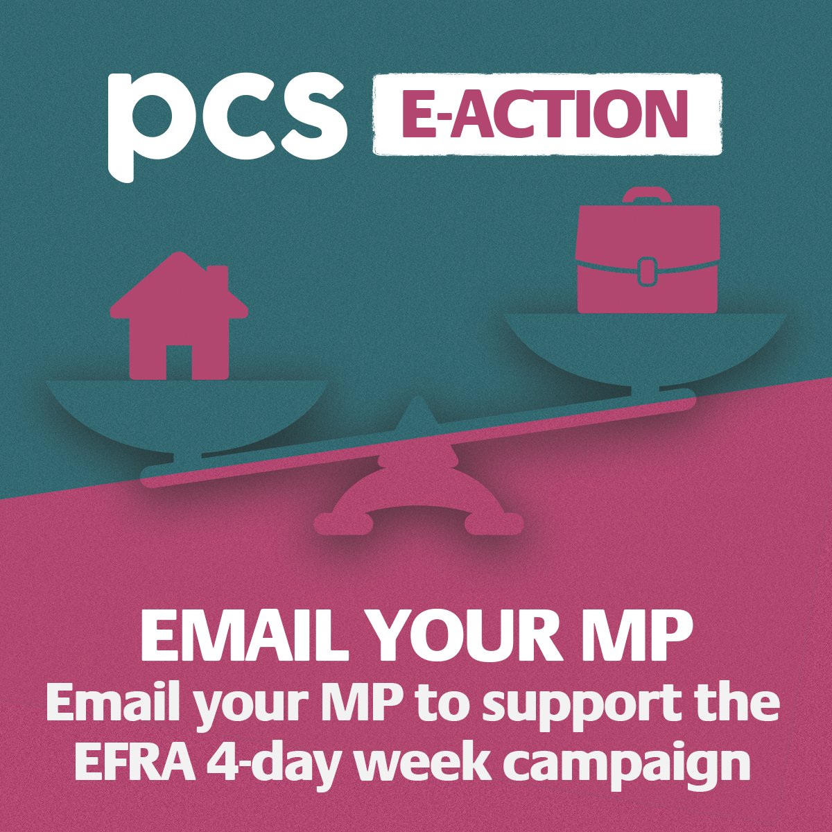 PCS members in the Department for Environment, Food & Rural Affairs are campaigning for a four-day working week pilot. A briefing will be held in Parliament on 5 June to inform MPs about the campaign Make sure your MP is aware. Email today 👇👇 action.pcs.org.uk/page/149531/ac… #PCS