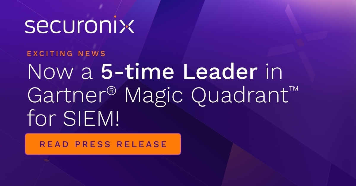 🤩 Securonix is NOW a 5X Consecutive Gartner Magic Quadrant Leader for SIEM! <a href="/Securonix/">Securonix</a> is positioned in the Leaders Quadrant for completeness of vision and ability to execute, which we believe underscores our strong reputation for innovation. Read report: sc.securonix.com/u/F1qobO