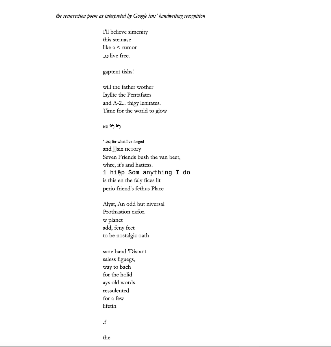 voicemailpoems's tweet photo. "I want everyone
to live I want
my hair to grow
into the earth
the blankets
to a river
flowing over me"

- Mike Bagwell (@low_gh0st)

https://t.co/AKICgAbnKU https://t.co/rbW8VYEDCz