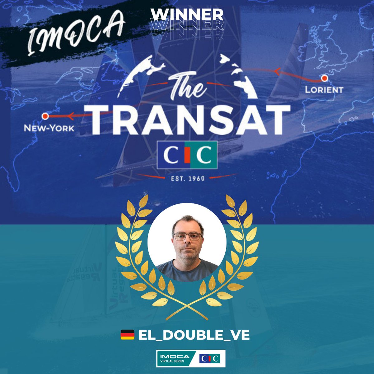 L'e-skipper allemand El_Double_Ve remporte @The_Transat_CIC en classe IMOCA et prend également la tête du classement de l'IMOCA Virtual Series by CIC 🥇

L'attente est à son comble pour le prochain défi : la course New York Vendée Les Sables, qui débutera le 29 mai 🌏