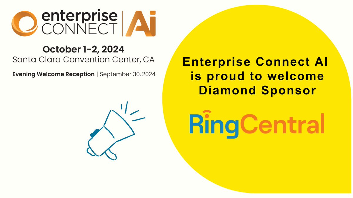 Get ready! We're thrilled to announce @RingCentral will be joining us at #EnterpriseConnectAI, taking place September 30-October 2 in Santa Clara! Click here to get notified when registration opens >>informatech.co/4bgVVzT
