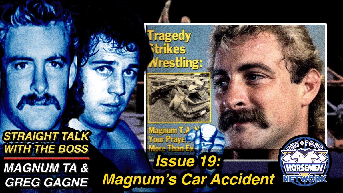 A new episode of Straight Talk With The Boss with @therealmagnumta & Greg Gagne is available now and it’s an emotional talk about a tragic accident that changed the course of wrestling. Don’t forget to visit the channel TONIGHT at 6pm when I go live! FourHorsemenNetwork.com