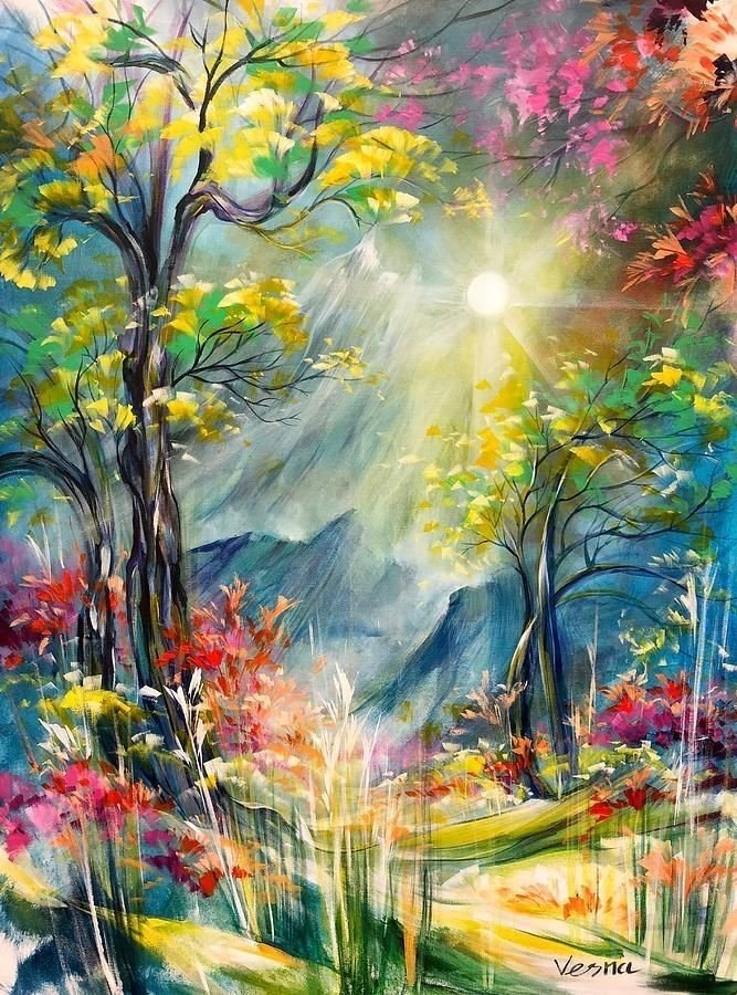 Image 224  - Landscape , Painting , Trees , Sun ,  Colors . 

.