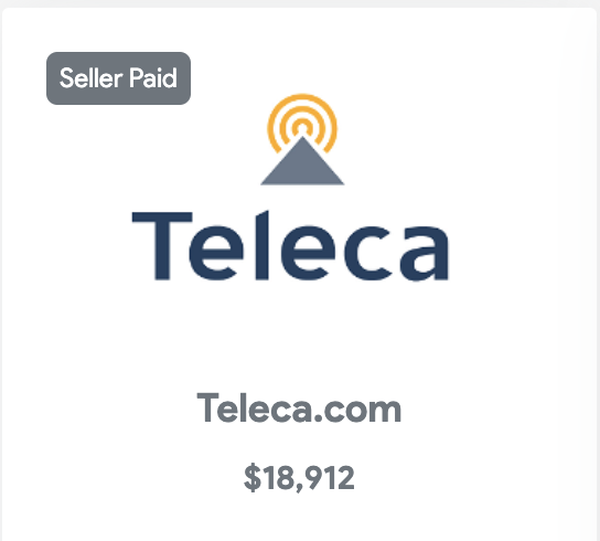 🙏 Thank you God, family, & friends. 

I'd like to share a domain sale with an interesting story in the background. 

Teleca.com, sold for $19K via @Squadhelp

Hold time : 6 years

🧵🧵🧵 👇👇👇

#DomainInvesting #PatienceIsKey