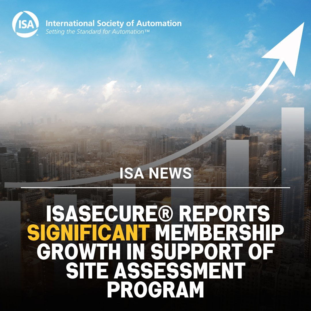 ISA is pleased to announce that the ISA Security Compliance Institute (ISCI) operating under the ISASecure® brand has reported significant membership growth in 2023, adding 25 new members! 📣 Read the entire release here: isa.org/news-press-rel…