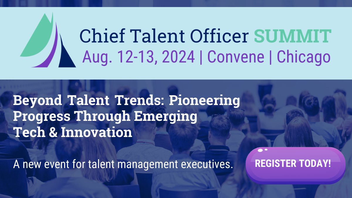 Registration is now OPEN for the Chief Talent Officer Summit! Secure your spot by May 31st for an exclusive early bird discount of $300!
Use code 24CTOSUMEB at checkout to save: hubs.ly/Q02wQwMD0

#TalentManagement #LeadershipSummit #TalentAcquisition #HRStrategy #CTOSummit