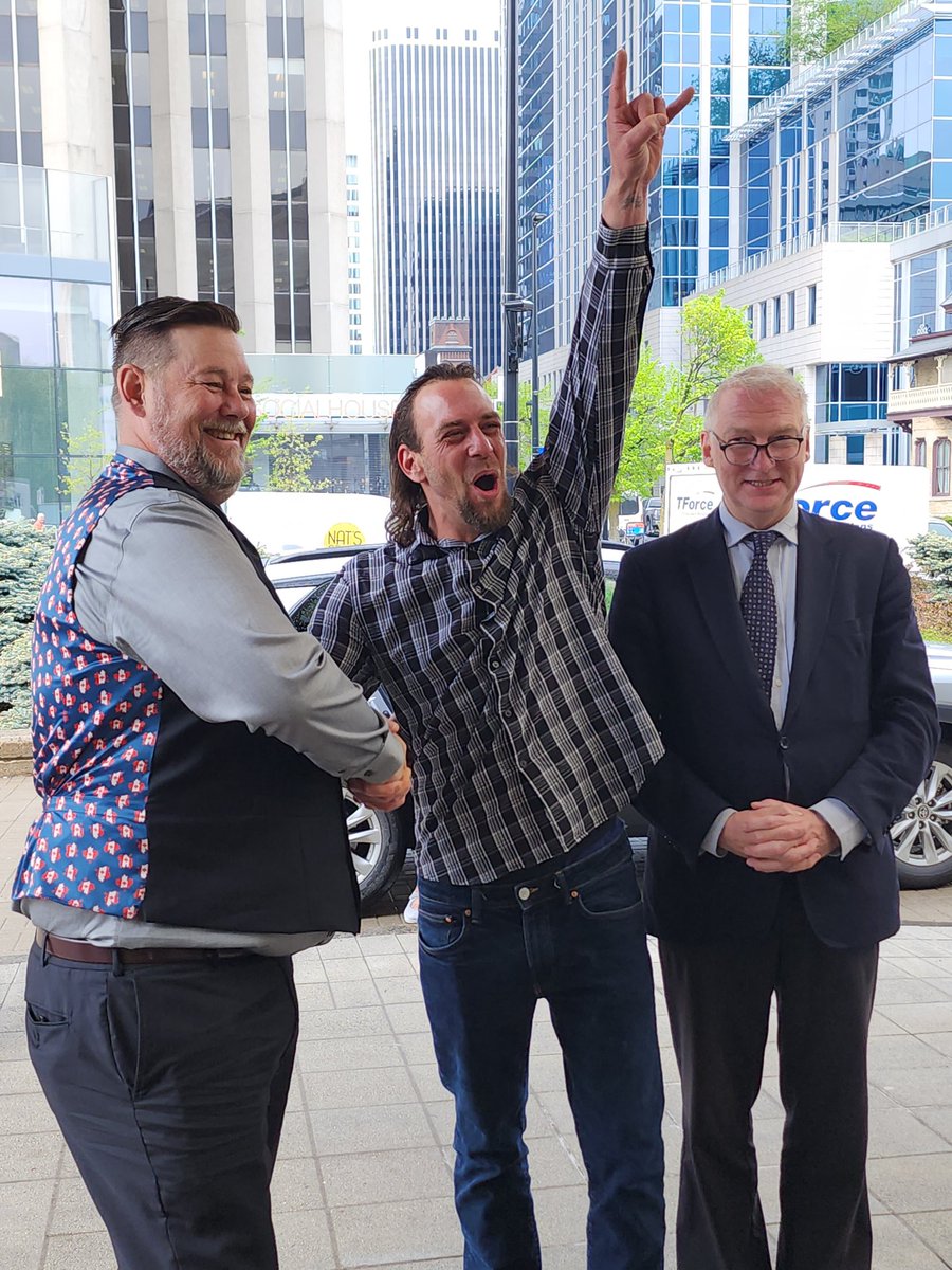 PURE JOY: Christian Hebert celebrates ALL of his charges from the Freedom Convoy being WITHDRAWN. 🇨🇦 He's a free man!