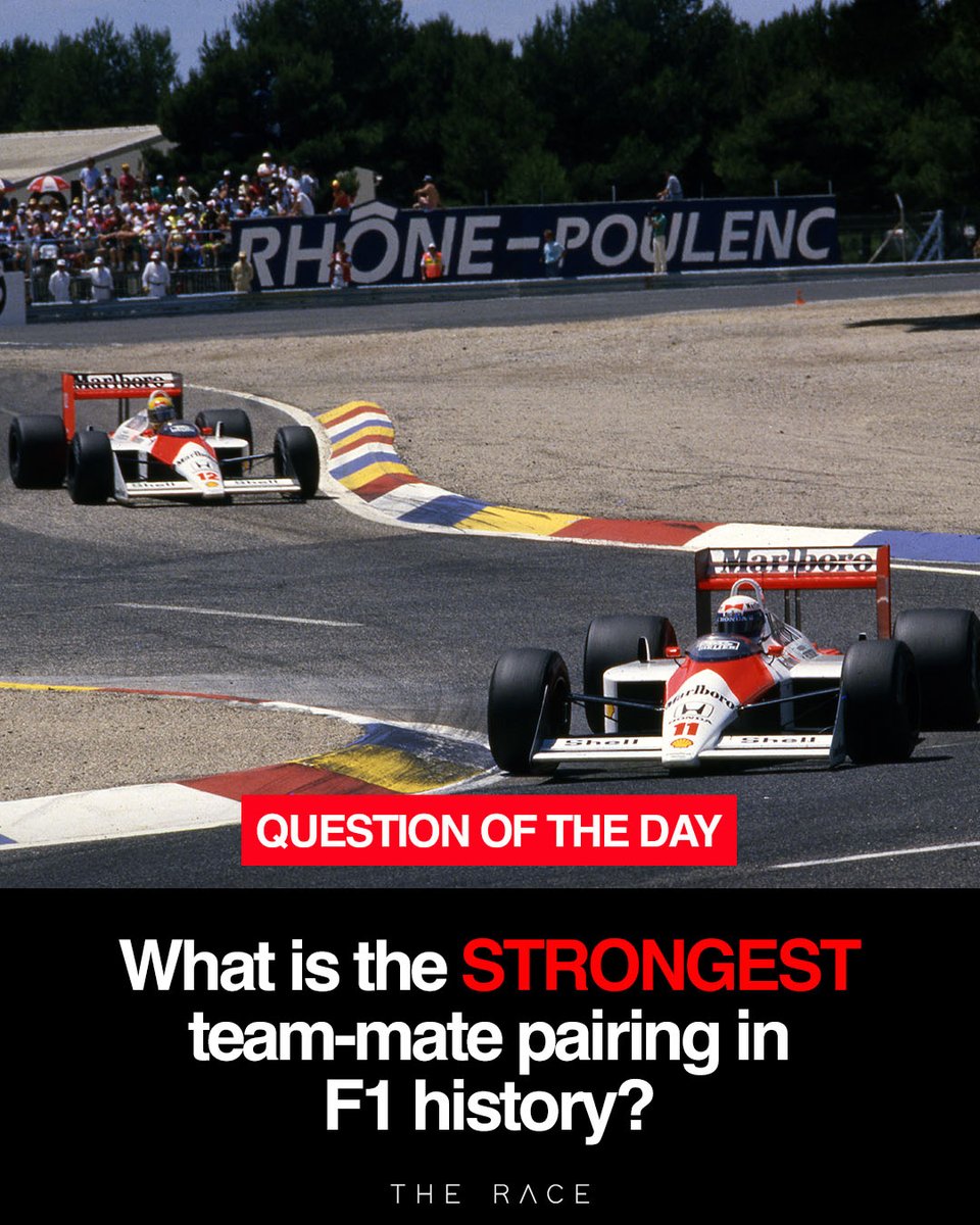 💭 QOTD... Across the ENTIRE history of #F1, what has been the strongest team-mate pairing? Let us know in the comments!
