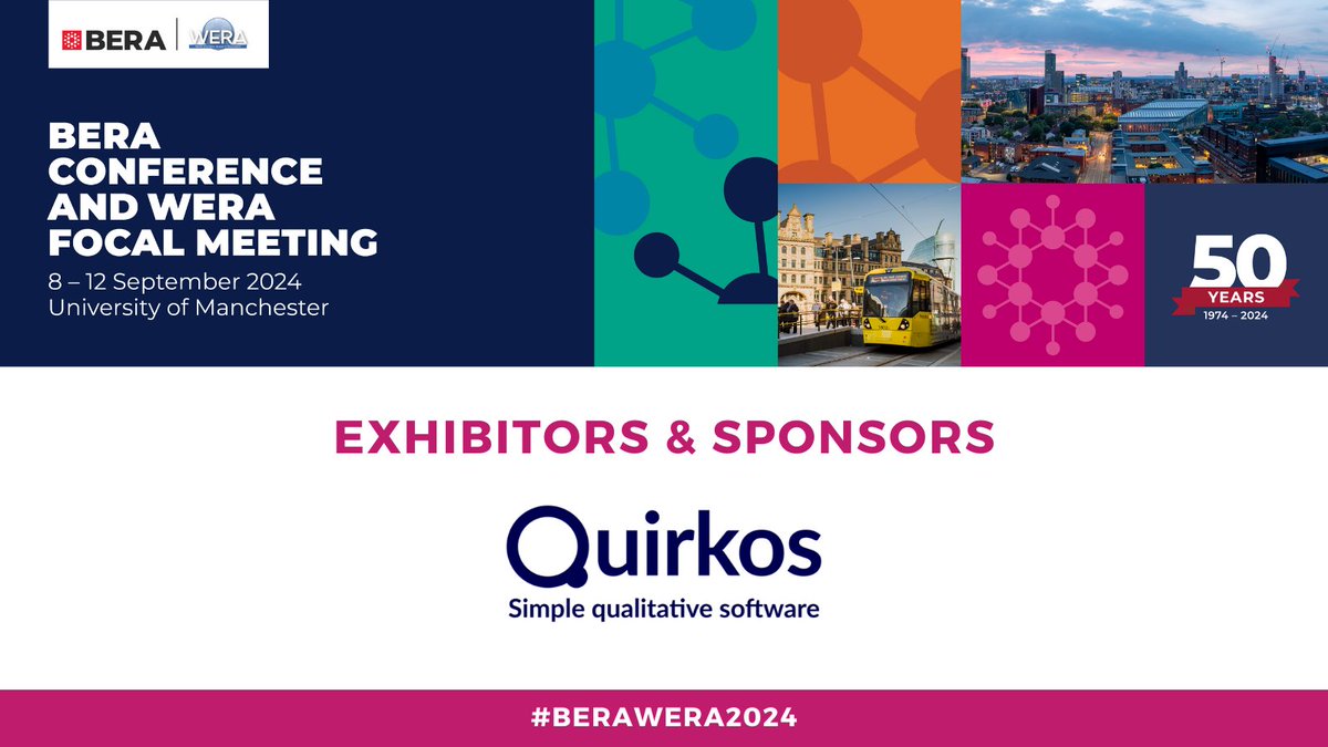 🌟 We are so thrilled to have Quirkos (@QuirkosSoftware) as an exhibitor for the #BERAWERA2024 conference Find out more: bera.ac.uk/conference/ber…