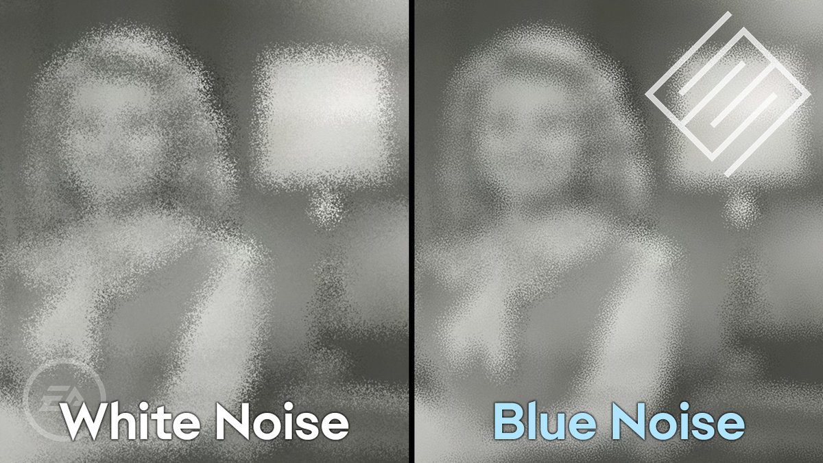 Going beyond white noise for real-time rendering can produce better results with no increase in rendering time. 

Check out Alan Wolfe's full-length video workshop on using different types of noise for random number generation. ea.com/seed/news/beyo…