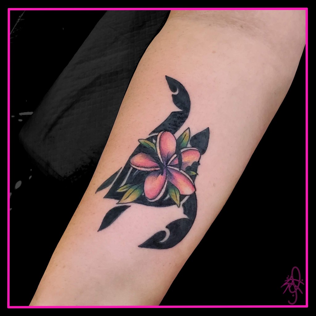 Dive into a realm of intricate artistry with Dillon's floral turtle tattoo that embodies grace & nature's beauty 🌺 Book now at radinkflorida.com #RadInk #RadInkFlorida #RobbieRipoll #InkMaster #Tattoo #Tattoos #TattooShop #TattooStudio #BodyArt #Florida #FloridaTattoos