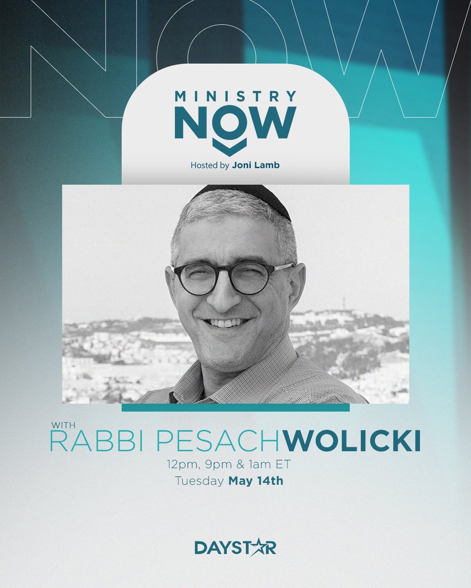 Join us LIVE for #MinistryNow today with @BarrySegalVFI and @rabbiwolicki See it at 12pm ET, only on Daystar and Daystar.com/live!