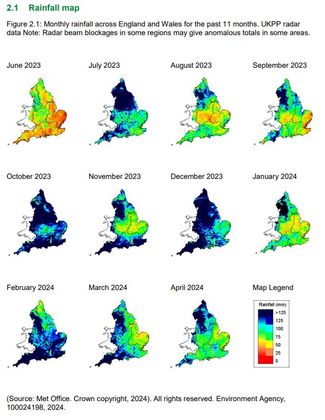 April water sit. report is live Headline: Wetter than average for 7th Month in a row with 154% of the LTA for April. Particularly wet for the North West with the wettest April since records began in 1871. Read the report filled with hydrometric data 👇 assets.publishing.service.gov.uk/media/664341d5…