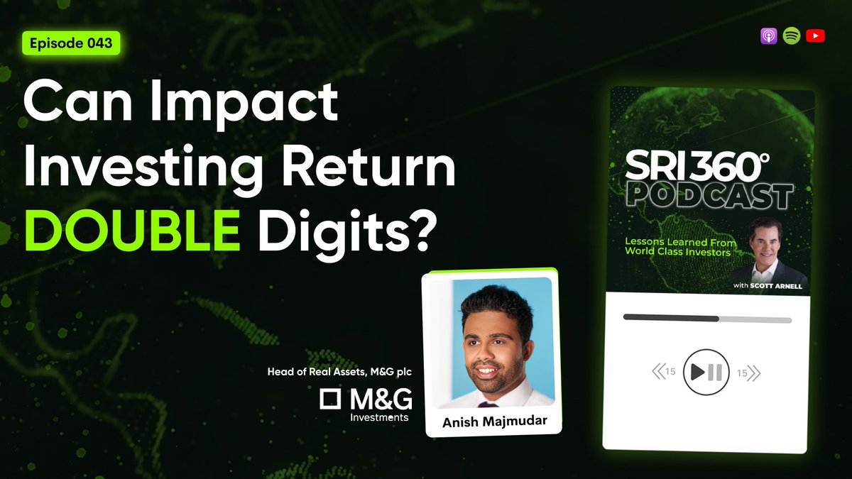 What is the extent of impact that real assets can generate? Find out in this week’s episode featuring Anish Majmudar, the leading expert head of real asset impact investing from M&G plc. 

🎧 Tune in: pod.link/1632996228/epi…
#ImpactInvesting  #RealAssets  #RealAssetInvesting