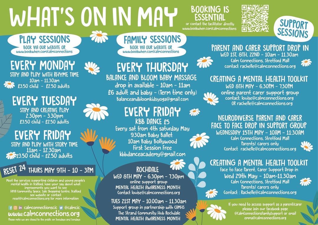 It's #MentalHealthAwarenessWeek and what better time to celebrate all that <a href="/calmcic/">calmconnections</a> has to offer🤗

Providing support to families &amp; young people with mental health &amp; wellbeing challenges, they host a range of online classes, drop-in groups &amp; interactive sessions every single week