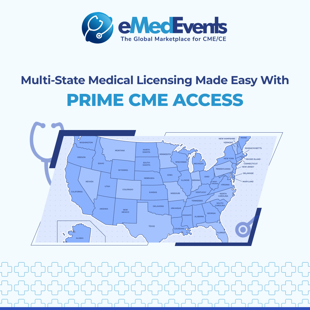 Introducing PRIME CME Access: Simplifying Interstate Licensing for Physicians- bit.ly/48ZG6fT Designed to streamline the interstate licensing process and empower physicians to practice across multiple US states. #medicaleducation #physicians #doctors #CME #eMedEvents