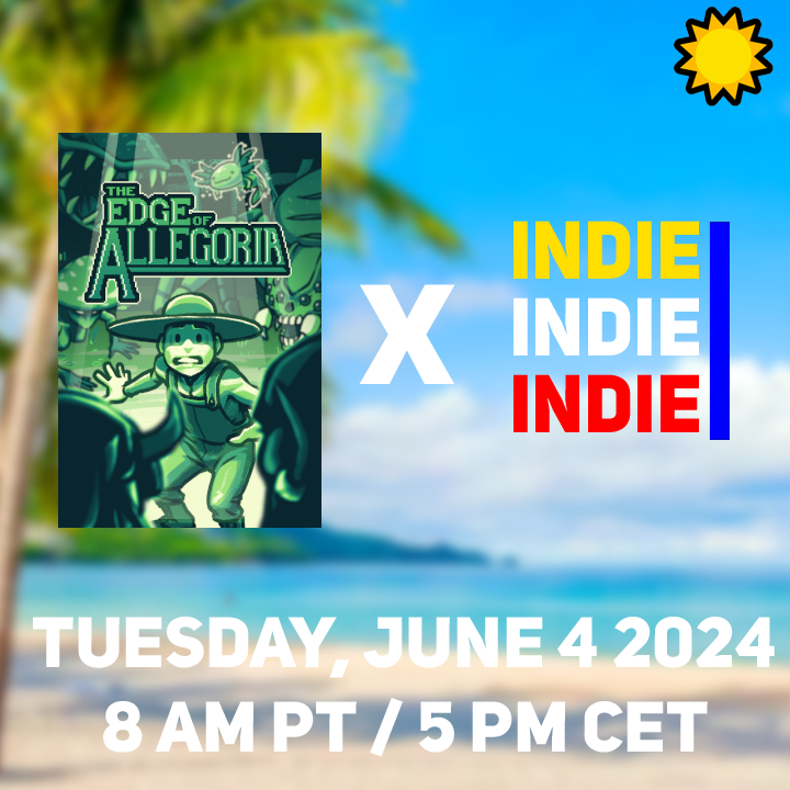 its_avg_joe's tweet photo. The Edge of Allegoria is coming to the IndiE3 BIG Summer Showcase on June 4, 2024 at 11 AM EST!
If you're a fan of #indiegames, you're not going to want to miss this one.
#indiE3 https://t.co/nzCsfK6d8m