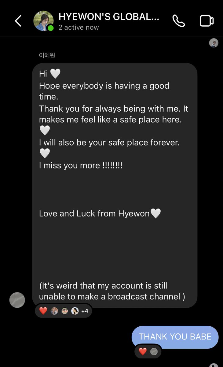 not hyewon casually dropping a msg to the gc bc we have been saying we miss her 😭 aaah such an angel really 😭

#TransitLove3 #Exchange3