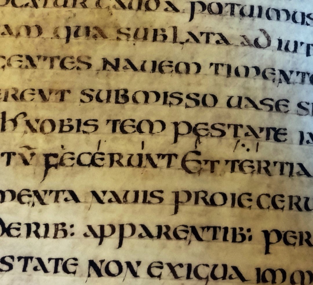 Do any liturgists, musicologists or medievalists know why this passage of the Book of Acts, beginning with the last word of 27:18 and ending on the second word of 27:19, the phrase ‘fecerunt et tertia’, might have been notated?