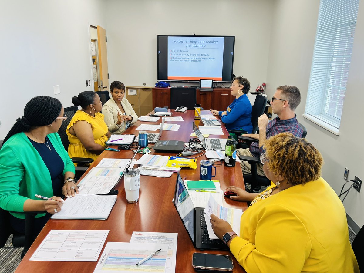 Amid end of year celebrations, our team is grounded and focused on improving our practices. Today, we are fortunate to receive an AMAZING training from Ms. Felicia Cullars, STEM Coordinator with @georgiadeptofed, on successfully integrating the curriculum! 💜💛#STEMIsForThem