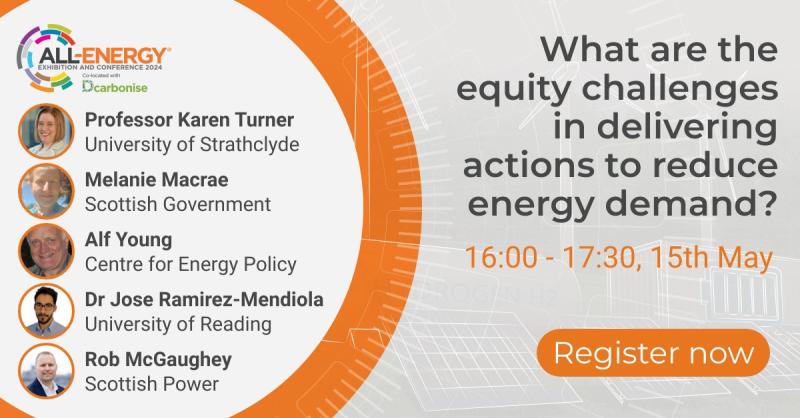 🤩We are excited to see EDRC members Professor Karen Turner, and Dr @JoseLuisRaMen join the All-Energy Exhibition and Conference organised by the @StrathCEP at the @UniStrathclyde. 👉Find out more and register here: tinyurl.com/932nswdd #EnergyTransition #energydemand