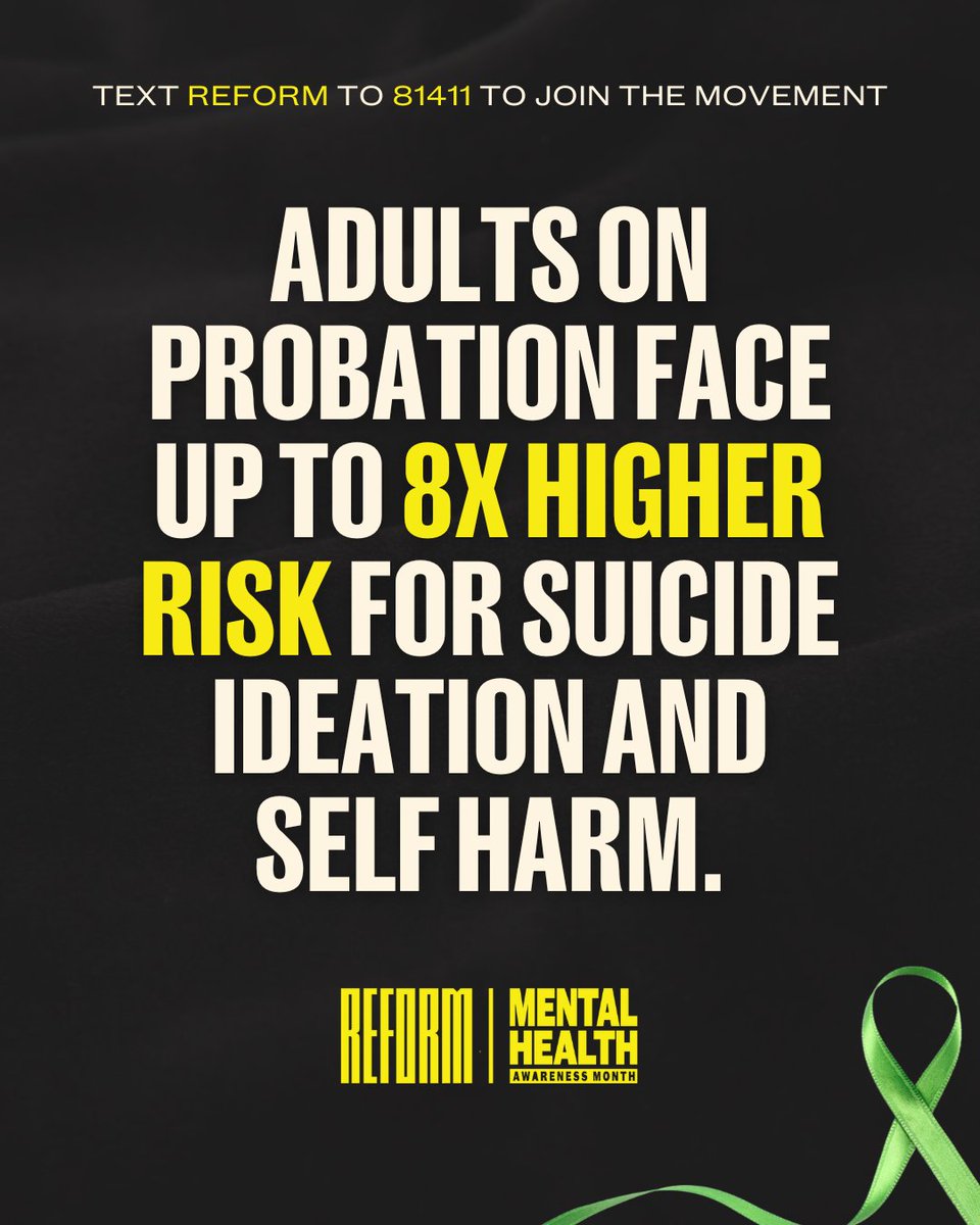 It is beyond time to normalize talking about mental health in our communities. The more we talk about it, the more we save lives. What policy solutions can be created to ensure people on probation are getting mental health support? Please share for #MentalHealthAwarenessMonth