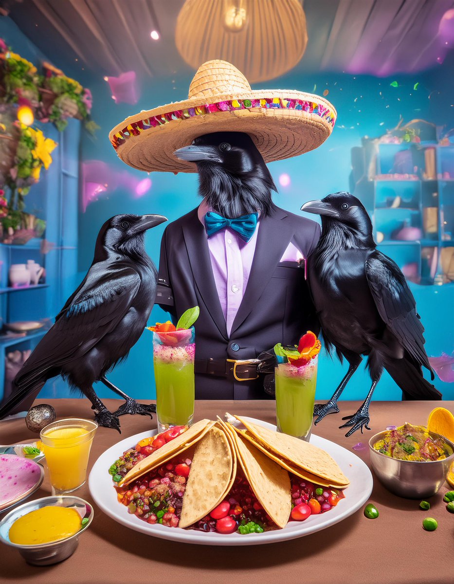MayzeRunnuh's tweet image. Meanwhile at the Party.... 
#Fiestas #FiestaDeCumpleaños 
$CAW #CAW 

#ART #ARTIST #NFT #NFTs #NFTCommunity 

#Happy #TacoTuesday #happytacotuesday 

#FFTB #bornBRAVE
@crow_with_knife 
@cryptocom
#CROfam