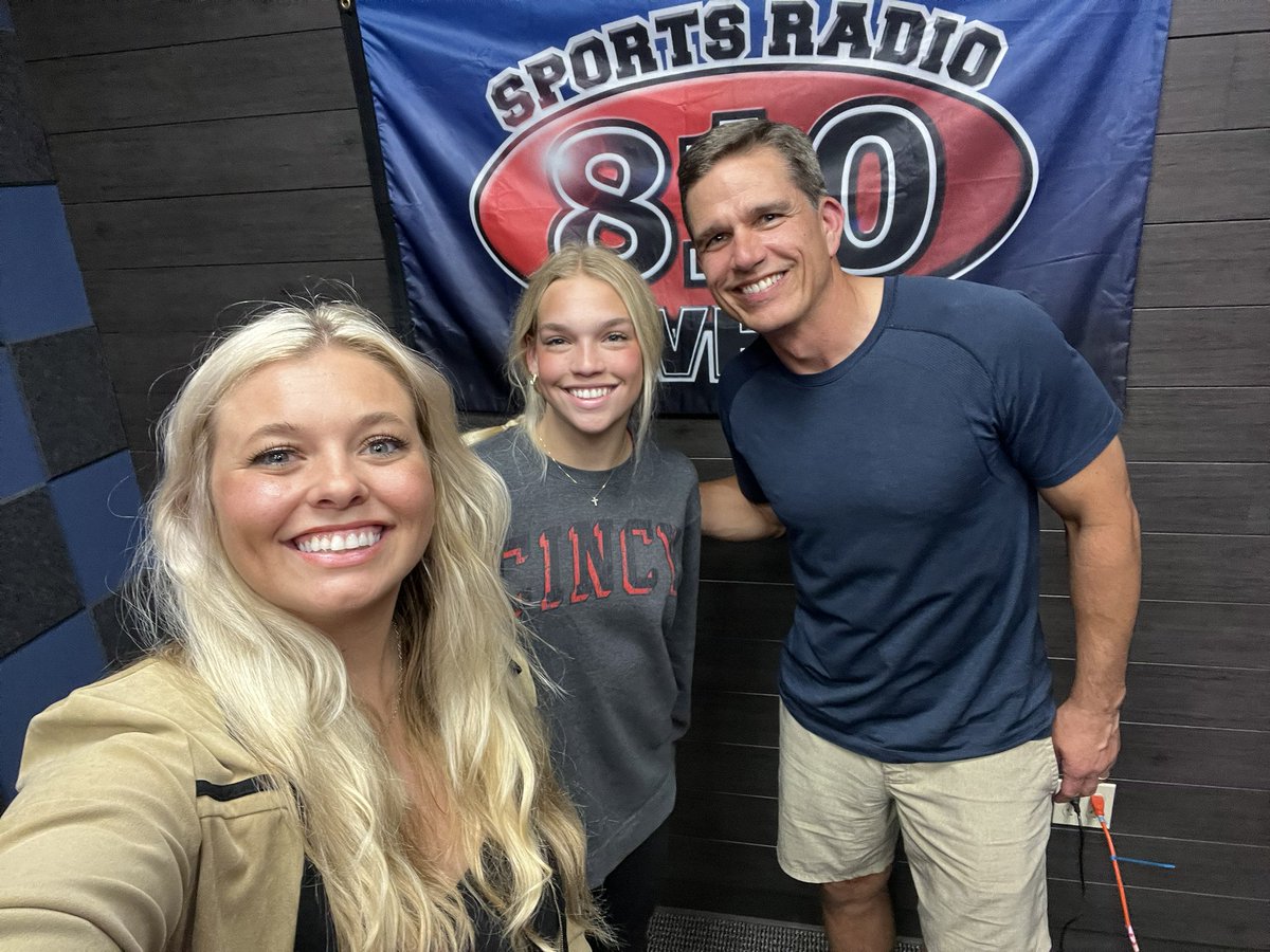 Such a joy having @janelle7green and @trentgreen10 in studio! 😎 Interview airing tonight on @SportsRadio810! Future Cincinnati Bearcat 🏐 player and Chiefs 2x Pro Bowler…but even better people! Don’t miss this one! ❤️