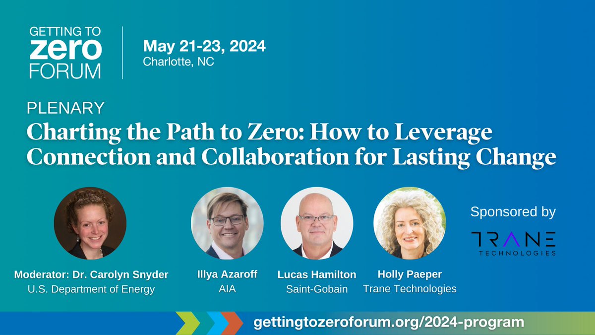Join industry leaders from the @ENERGY, @AIANational Board of Directors, @saintgobain and @Trane_Tech on May 21st for the 2024 @GTZForum's opening plenary, exploring how to drive net zero buildings and shape the future of sustainability.

Register now: hubs.li/Q02wRzG10