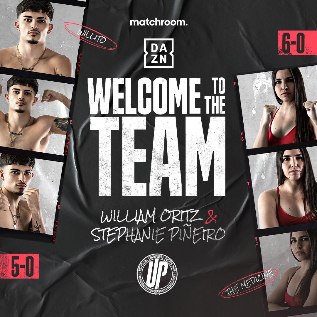 ✍️ Two new unbeaten signings added to the Matchroom roster: Welcome William Ortiz & Stephanie Piñeiro 🤝🤝 Fight news VERY soon 👀🇵🇷 @DAZNBoxing