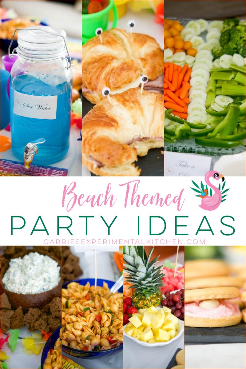These Beach Themed recipes will work for any fun gathering including Summer BBQ's, Grad Parties, Bunco or game night. Includes free Bunco game printables! RECIPES--> carriesexperimentalkitchen.com/beach-themed-b… #partyideas