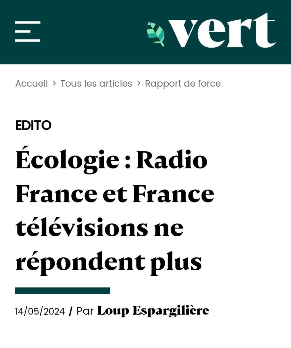 DÉTRICOTAGE - Après Nowu, Vert de Rage et La terre au carré, c’est au tour de l’émission hebdomadaire « Planète Bleu » d’être décommandée de l'audiovisuel public.

C'est un grave renoncement 🔽