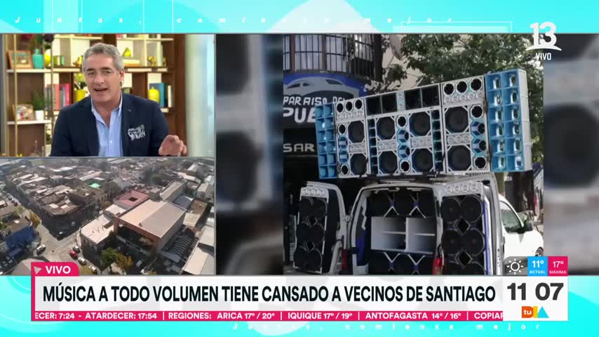 #AHORA en #TuDia13 🟠 Música a todo volumen tiene cansado a vecinos de Santiago.

EN VIVO 👉 13.cl/en-vivo