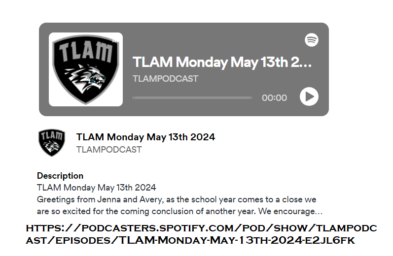 wmjackson's tweet photo. "TLAM Monday May 13th 2024 " TLAMPODCAST https://t.co/UXqEUWKaNE
#podcast #digitaltools #tlam #tlampodcast #metaversewp #myquesttoteach #timberwolves
Sponsors P. Canepa W. Jackson
@DuvalSchools @wmetac
@CityofJax @Jaguars https://t.co/B0q1mZHyjk