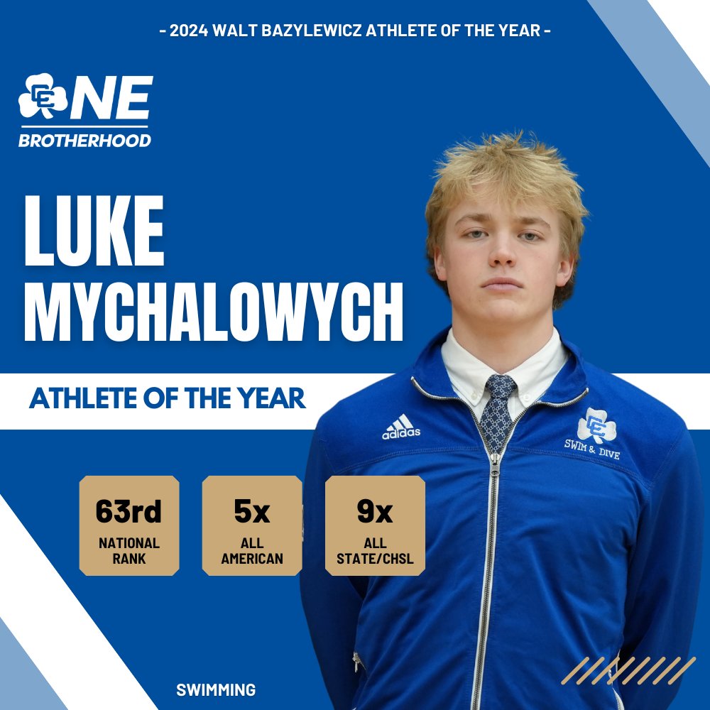 Luke Mychalowych '24 has been named the 2024 Walt Bazylewicz Athlete of the Year by the  Catholic League Executive Athletic Board. He was selected the winner among 33 high schools representing over 23,000 students. Read: dccshamrocks.net/news/2024/5/14…