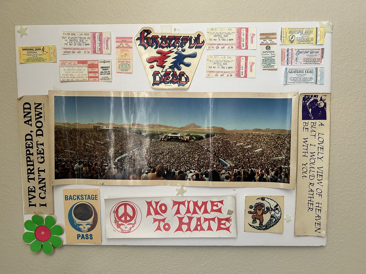 The REAL Grateful Dead in Las Vegas’s UNLV on May14,1993 and I was in attendance. Sting opened all 3 shows. I saw 4 or the 5 years. This year I had little funds and little planning. A tough/fun time. Yay 4 the music. Spent one night at Excalibur with 12 other heads in the room