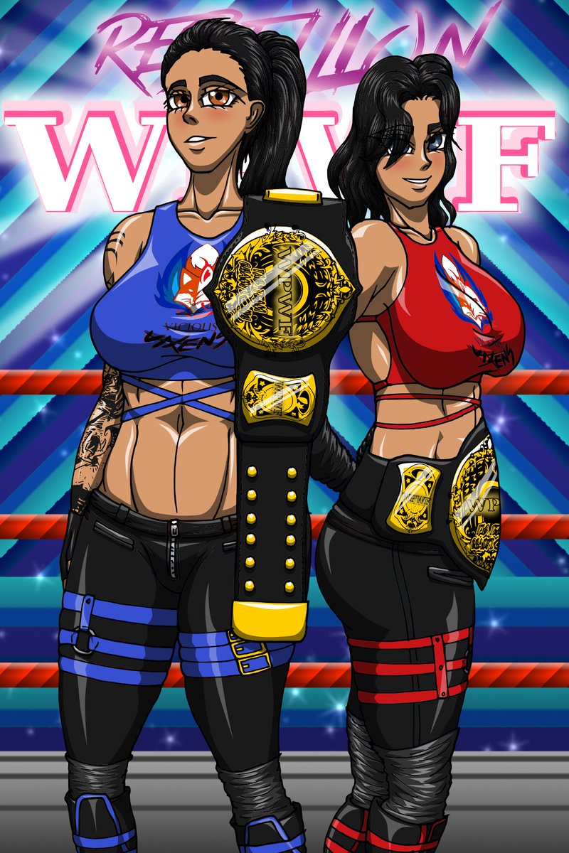 (OOC) Here's another that was just sent to me of the #ViciousVixens , showing both me and @MazraBaxton at our best in @WPWFed_SL . All the credit goes to deviantart.com/oyq93 for drawing these for us. Still, blown away and thank you. 😃