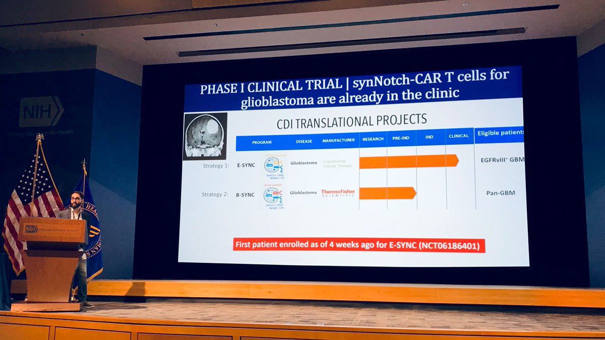 #IOTNCapstoneMeeting: @DrMilosSimic @UCSF is presenting an approach using central nervous system sensors for targeting T cells to #BrainTumors. #BTAM