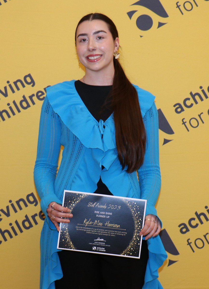 Congratulations to one of our ex Business Administration apprentices Kyla-Mae Harrison who was awarded Runner up in the Rise and Shine category at the @AforChildren staff awards! Well done to Kyla-Mae and keep smiling!
#way2work #runnerup #riseandshine #congratulations #smile
