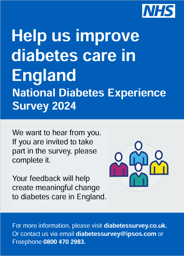 🎇Have you received a #NationalDiabetesExperienceSurvey in the post or via a text message?🎇 The survey is closing at the end of May⏰ If you haven’t already, please let the NHS know about your experience of living with diabetes. You can find out more on the link below: