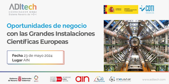 🔴Si eres una entidad de #Navarra interesada en las oportunidades que ofrecen las Grandes Instalaciones Científicas (#GICs), recuerda inscribirte a la jornada organizada por @CDTI_innovacion, @ADItech, @ineustar e #INDUCIENCIA el 📷23-MAYO ‼️ + info ➡️ acortar.link/lMpehw