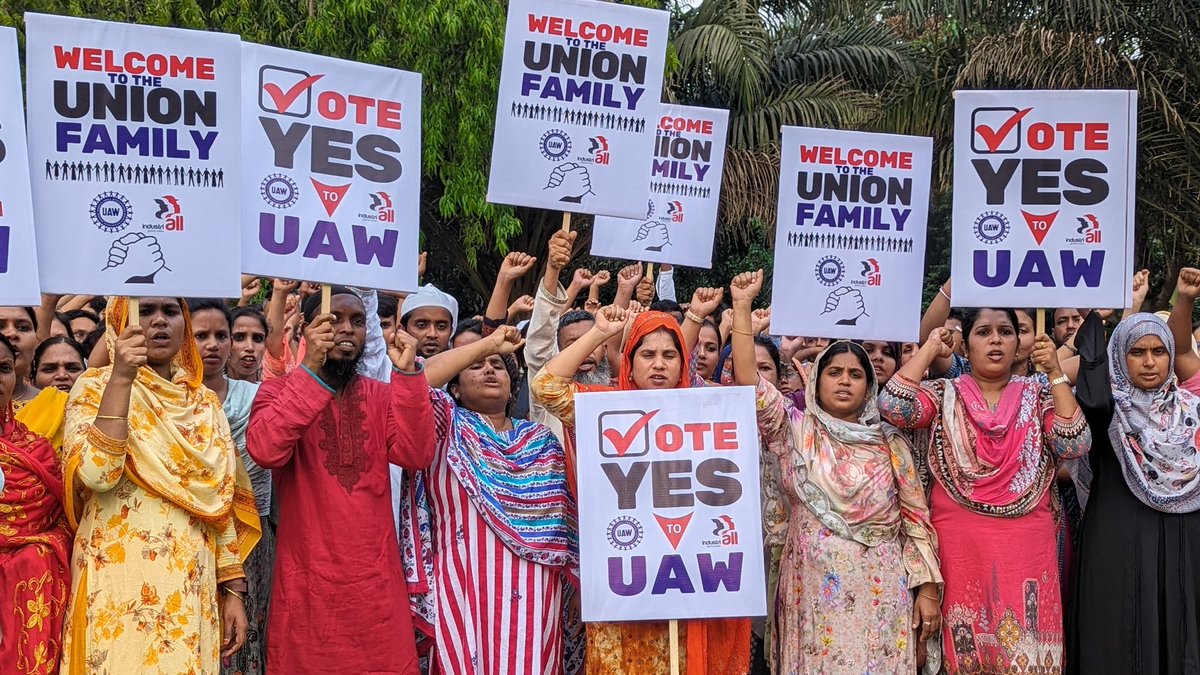 Bangladeshi labor movement is expressing solidarity with comrades in #Mercedes plant & calling to vote YES to @UAW. The union shouldn’t fear the management rather the management should be fearful of unions. Union is Family & please join the union family. @IndustriALL_GU