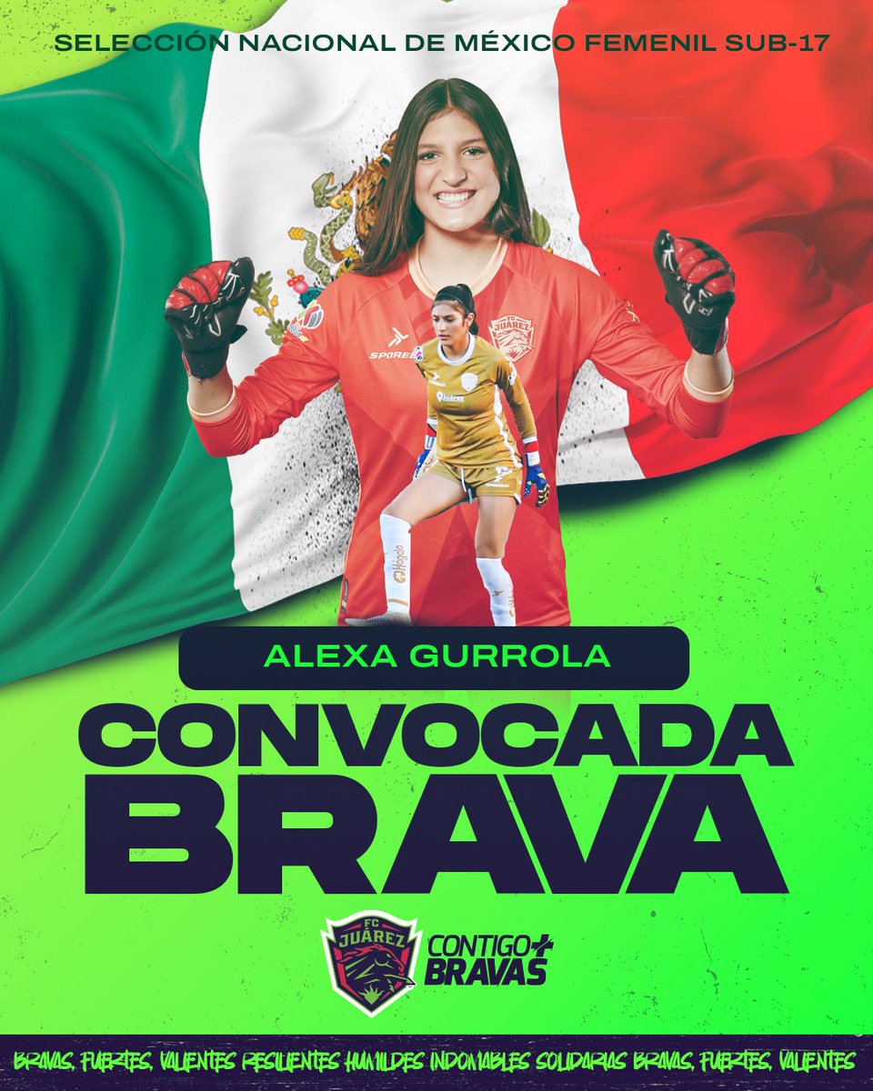 ¡Buenos días! Amanecimos con buenas noticias. Alexa Gurrola está convocada a la Selección Nacional Sub 17. 👏🏼¡Felicidades Alexa!🇲🇽🐎 #ContigoMásBravas