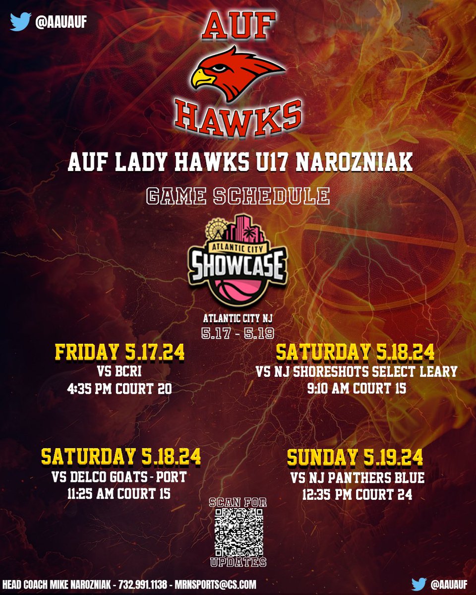 AUF Lady Hawks AAU ๐ 2025 (@aauauf) on Twitter photo Our game schedule for this weekend at the Atlantic City Showcase in Atlantic City, NJ <a href="/SelectEventsBB/">Select Events Basketball</a> <a href="/NJLadiesHoops/">NJ Ladies Hoops</a> Our game schedule for this weekend at the Atlantic City Showcase in Atlantic City, NJ <a href="/SelectEventsBB/">Select Events Basketball</a> <a href="/NJLadiesHoops/">NJ Ladies Hoops</a>