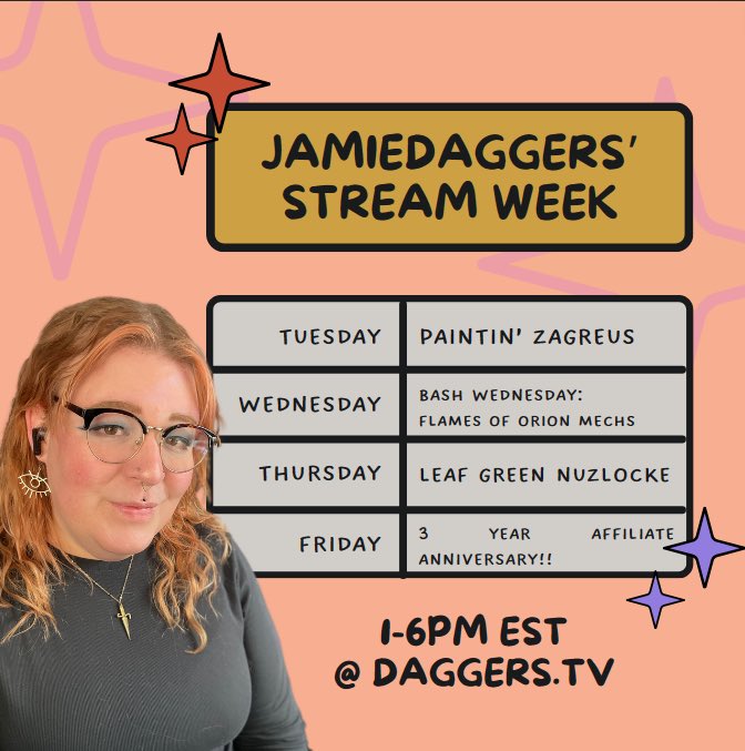 Another fantastic week lined up! Enjoying #Hades2 ? Come hang out while I paint Zagreus today! Wanna party? Drop in on Friday for giveaways, games, and more for my affiliate anniversary celebration! See you over on T🧙‍♀️ You know where the link is! #minipainting #streamer